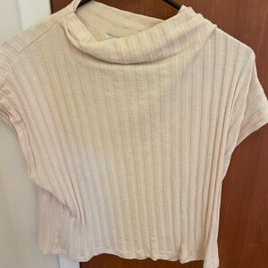 Michael Stars Cream Ribbed Top